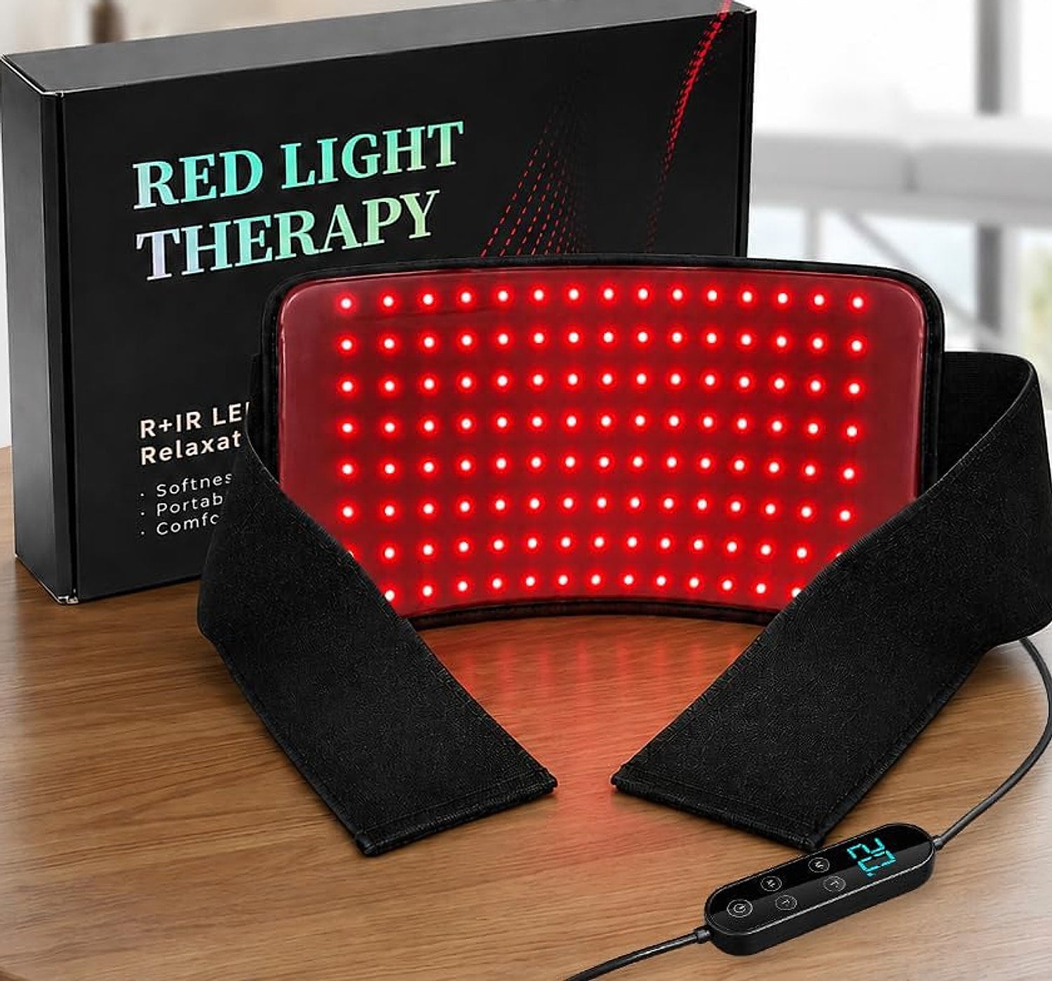 Caja del cinturón de terapia de luz roja Dreviko con el producto